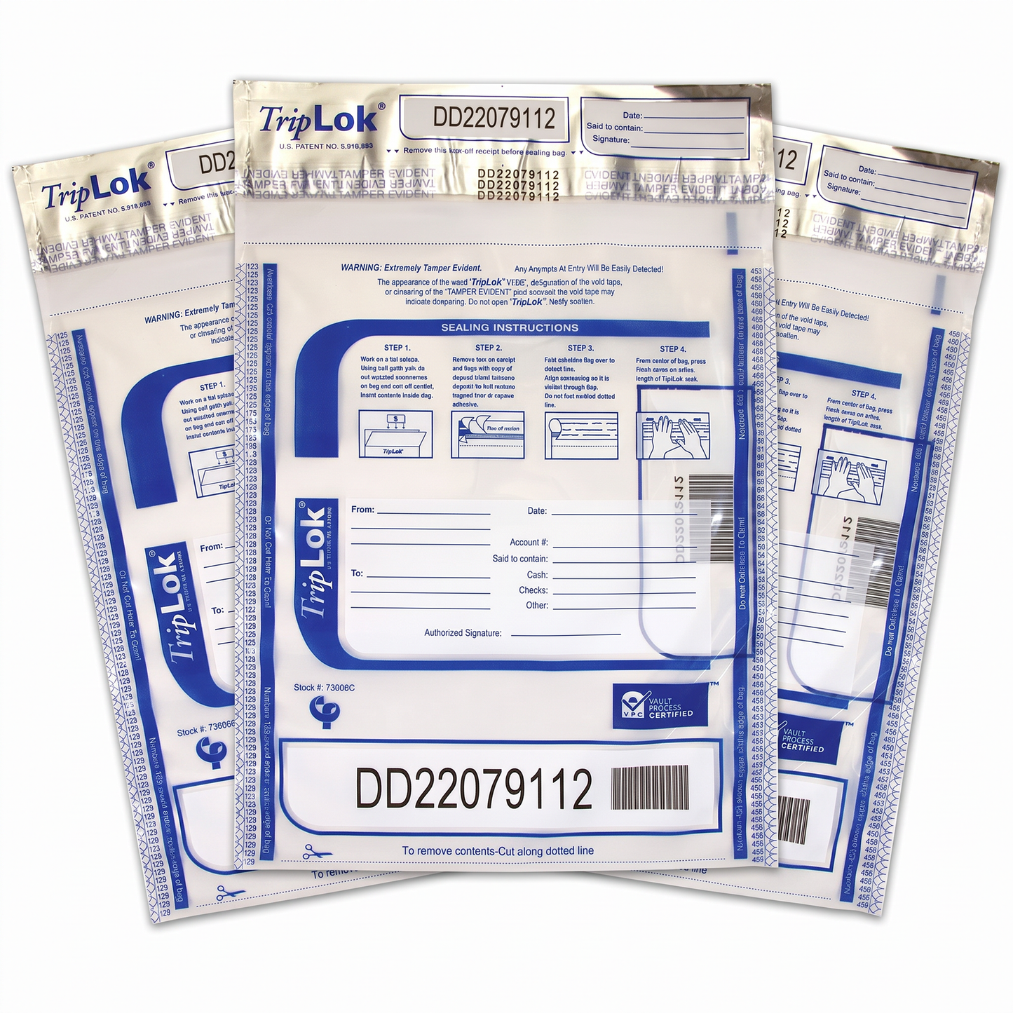 TripLok® Tamper-Evident Currency Deposit Bags – 100 Pack